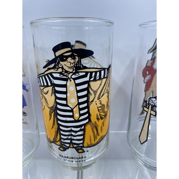 1977 McDonaldland Glasses Set of 5 Ronald McDonald Mayor Hamburglar Big Mac Croo - Picture 10 of 10